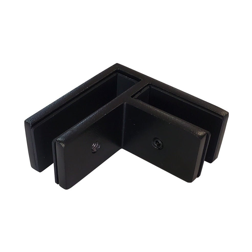 90 Degree Stainless Steel Glass Connector - Slim - Black - Gauthier De LaPlante