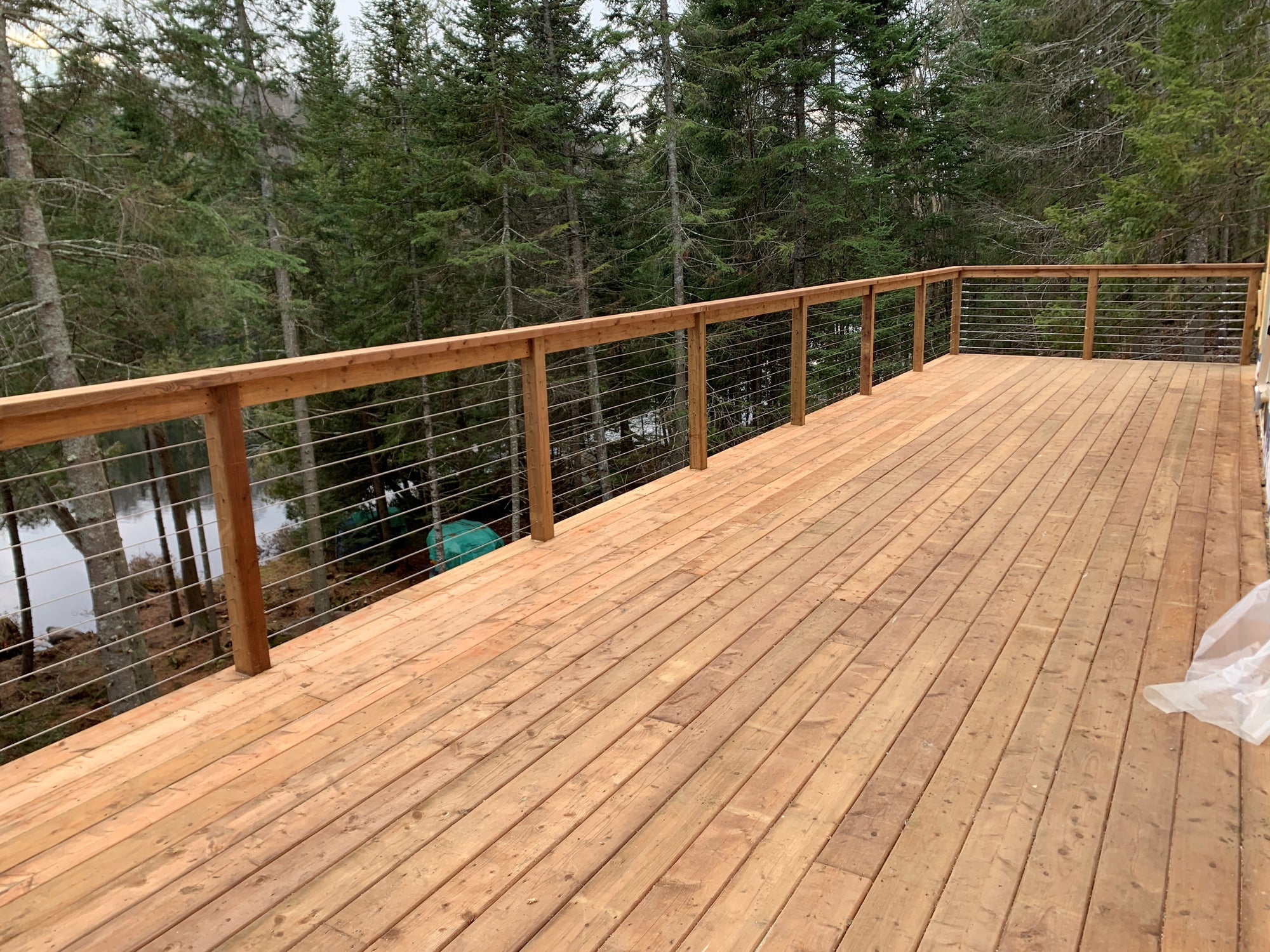 Cable Railing With Timber Post - Gauthier De LaPlante