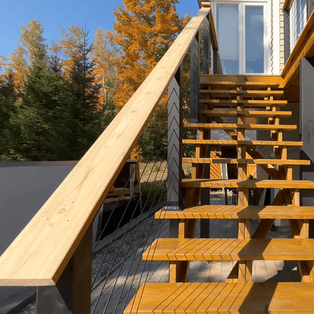 Classic Cable Railing System - II - Timber Post - Black - Gauthier De LaPlante