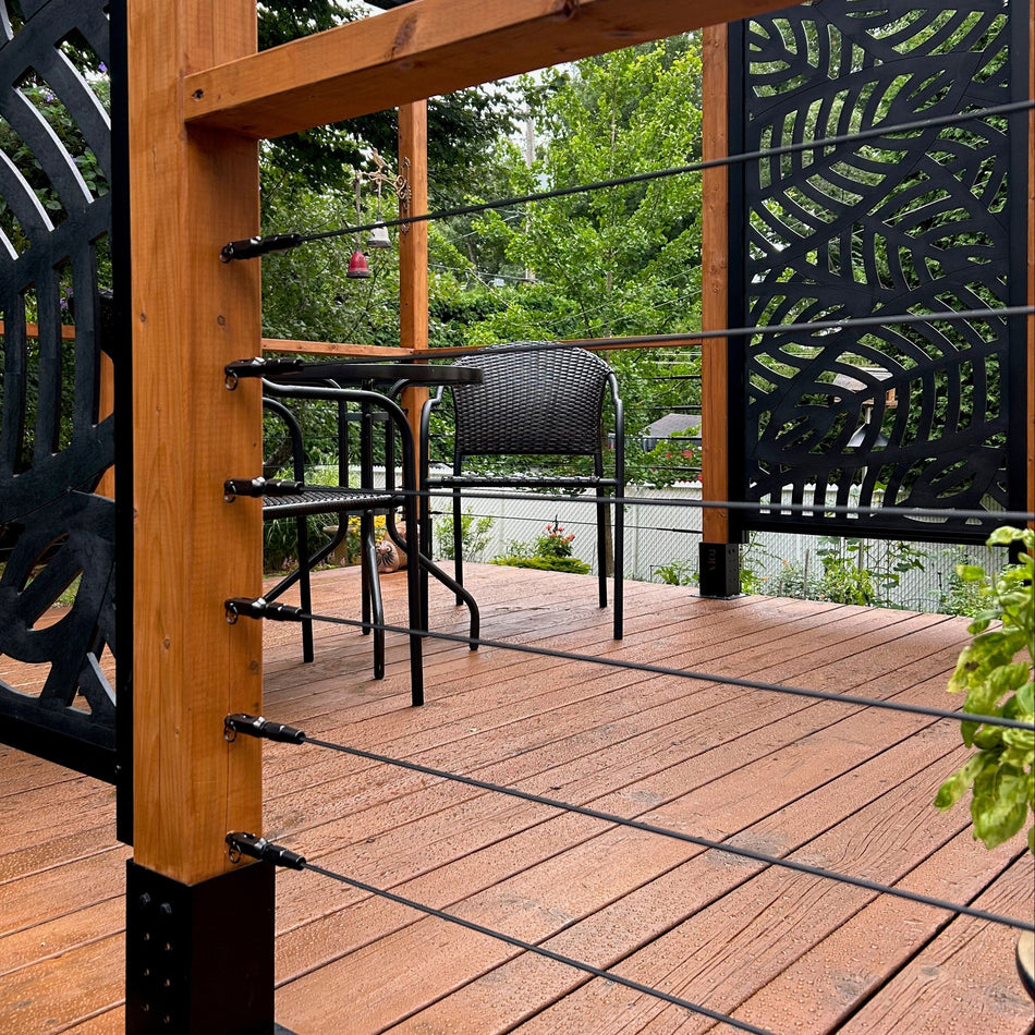 Classic Cable Railing System – Timber Post - Black - Gauthier De LaPlante
