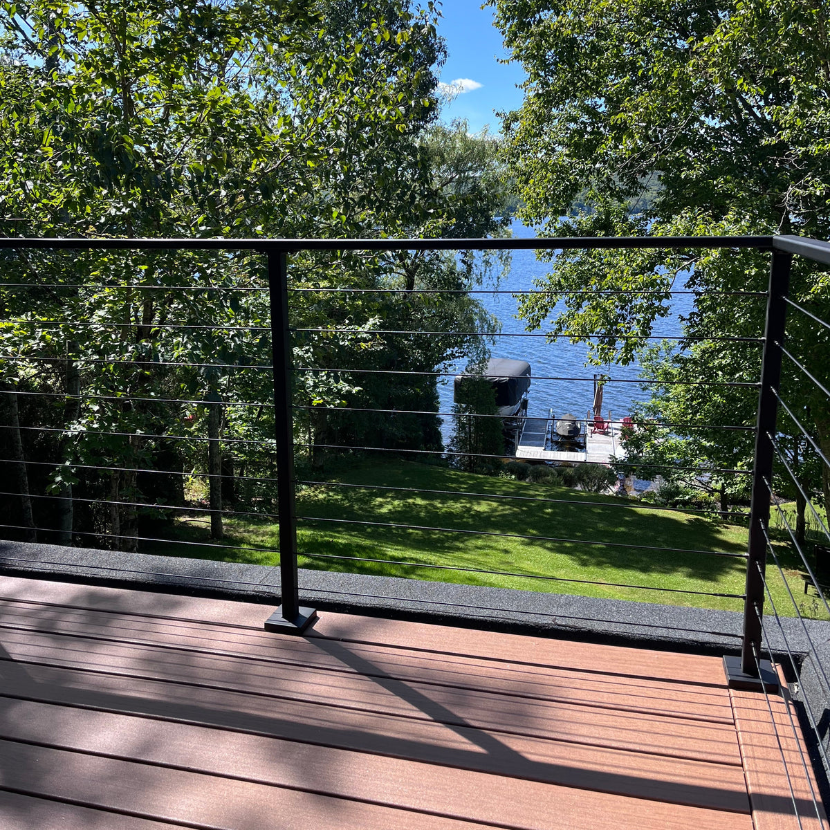 Marina Cable Railing System - I - Metal Post - Black - Gauthier De LaPlante