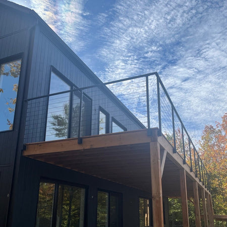 Marina Cable Railing System - I - Metal Post - Black - Gauthier De LaPlante