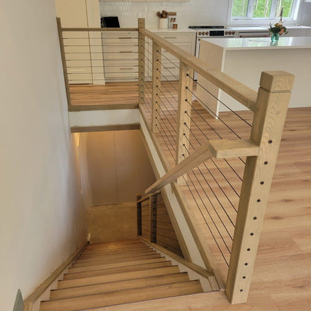 Marina Cable Railing System - I - Timber Post - Black - Gauthier De LaPlante