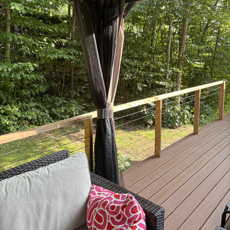 Marina Cable Railing System - I - Timber Post - Black - Gauthier De LaPlante