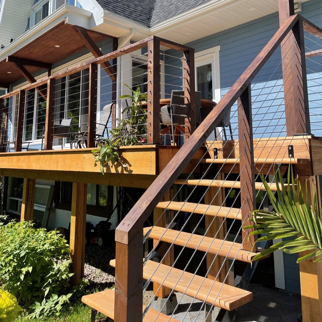 Classic Cable Railing System - I - Timber Post – Gauthier De LaPlante